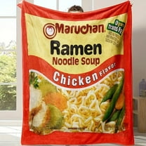 [Cozy Ramen Noodle Soup Blanket] Maruchan Ramen Noodle Soup Design 1pc Fleece Throw Blanket - Soft, Hypoallergenic, Reversible, 100% Polyester - Lightweight