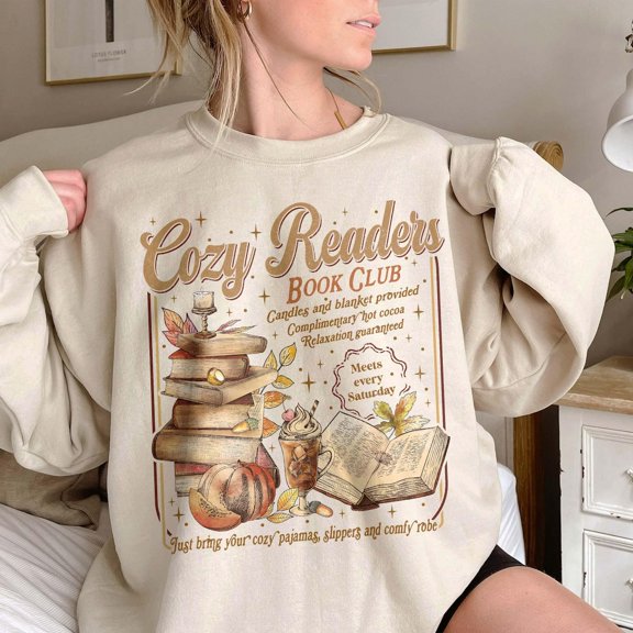 Cozy Readers Book Club Sweatshirt, Fall Season Bookish Tee, Coffee And Book Lover, Book Club Long Sleeve Shirt, Book Lovers TSHIRT All Size S-5XL
