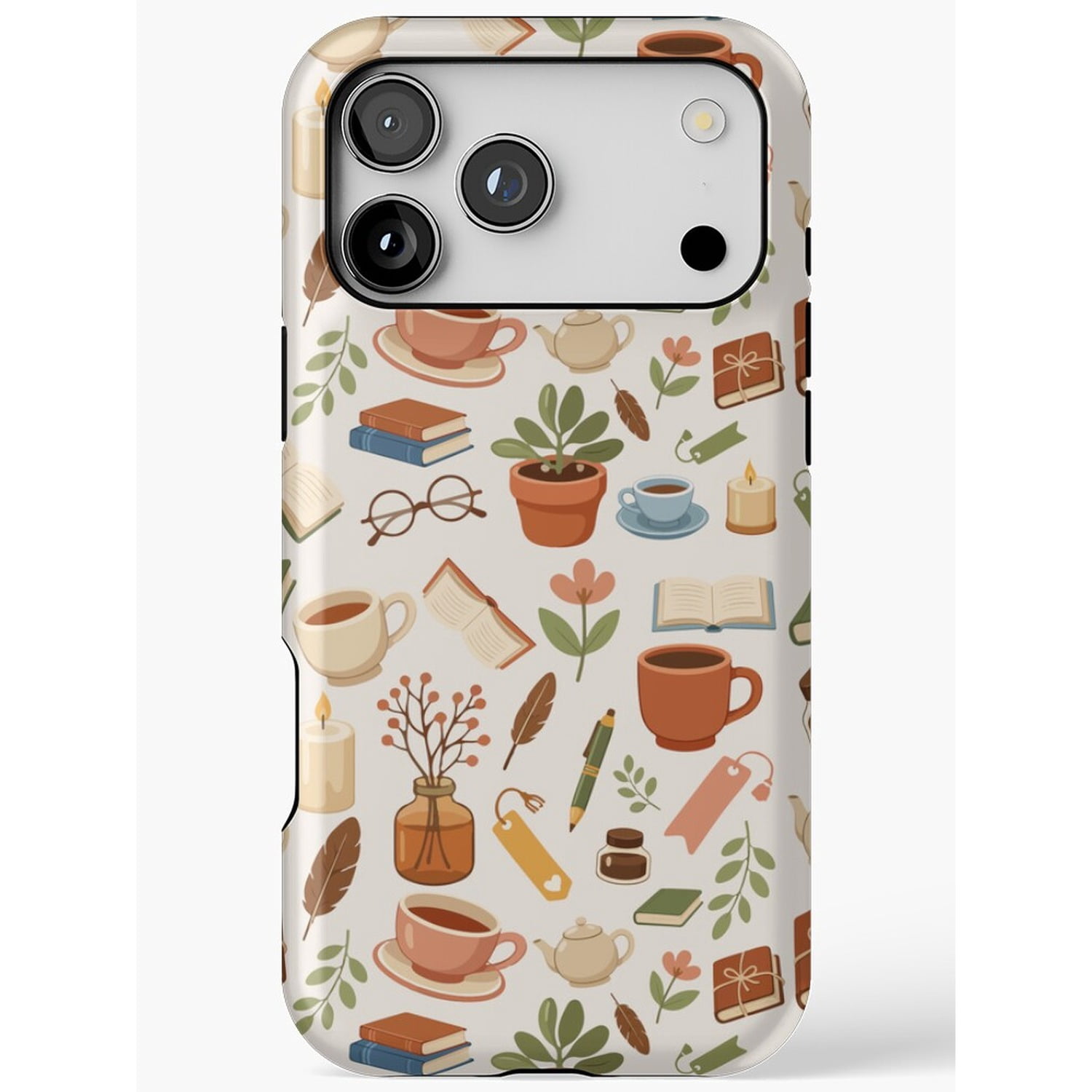 Cozy Reading Books, Coffee Cups and Potted Plants Tough Case for Apple ...