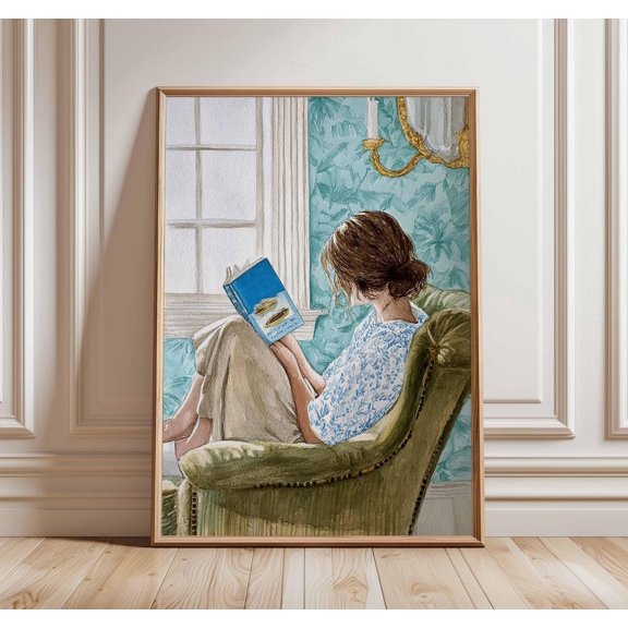 Cozy Reading Nook Poster, Unframed Paper Poster 8x10in