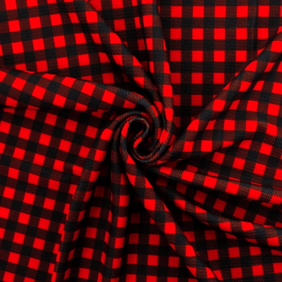 Cozy Red/Black Check Plaid Bullet Fabric 6" Strip