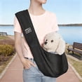 thumbnail image 1 of Cozy Reversible Pet Sling Carrier Hands Free Lightweight Tote Ideal for Outdoor Travel with Your Puppy A Gift for Pet Lovers on The Go with Adjustable Strap,Black#1 One Size, 1 of 4