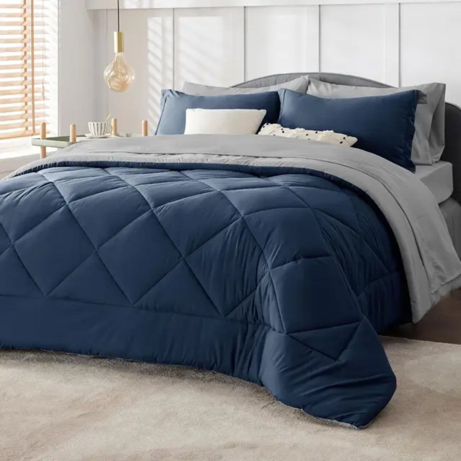 Cozy Reversible Queen Size Comforter Set Includes Soft Comforters