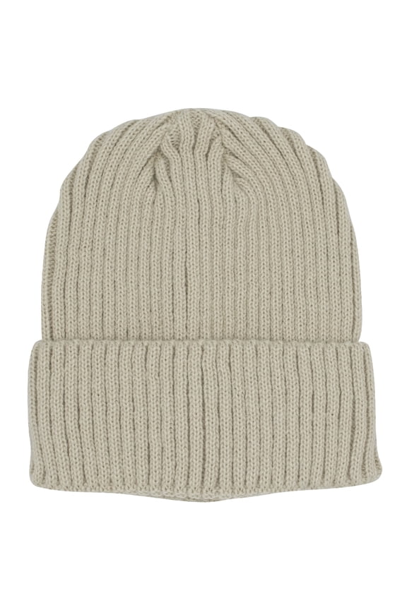 Cozy Rib Knit Cuff Beanie – Warm Stylish Winter Hat For Men Women, Birch