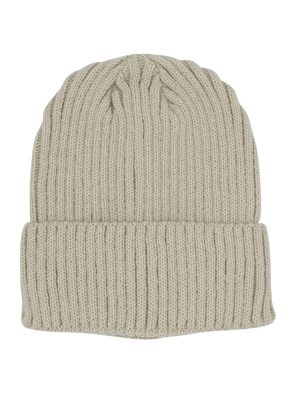 Cozy Rib Knit Cuff Beanie – Warm Stylish Winter Hat For Men Women, Birch