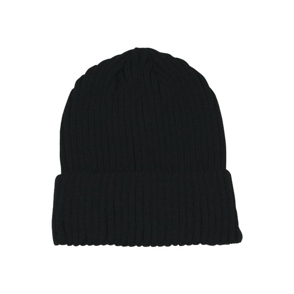 Cozy Rib Knit Cuff Beanie –  Warm  Stylish Winter Hat For Men Women, Black