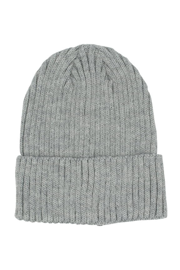 Cozy Rib Knit Cuff Beanie –  Warm  Stylish Winter Hat For Men Women, Heather Grey