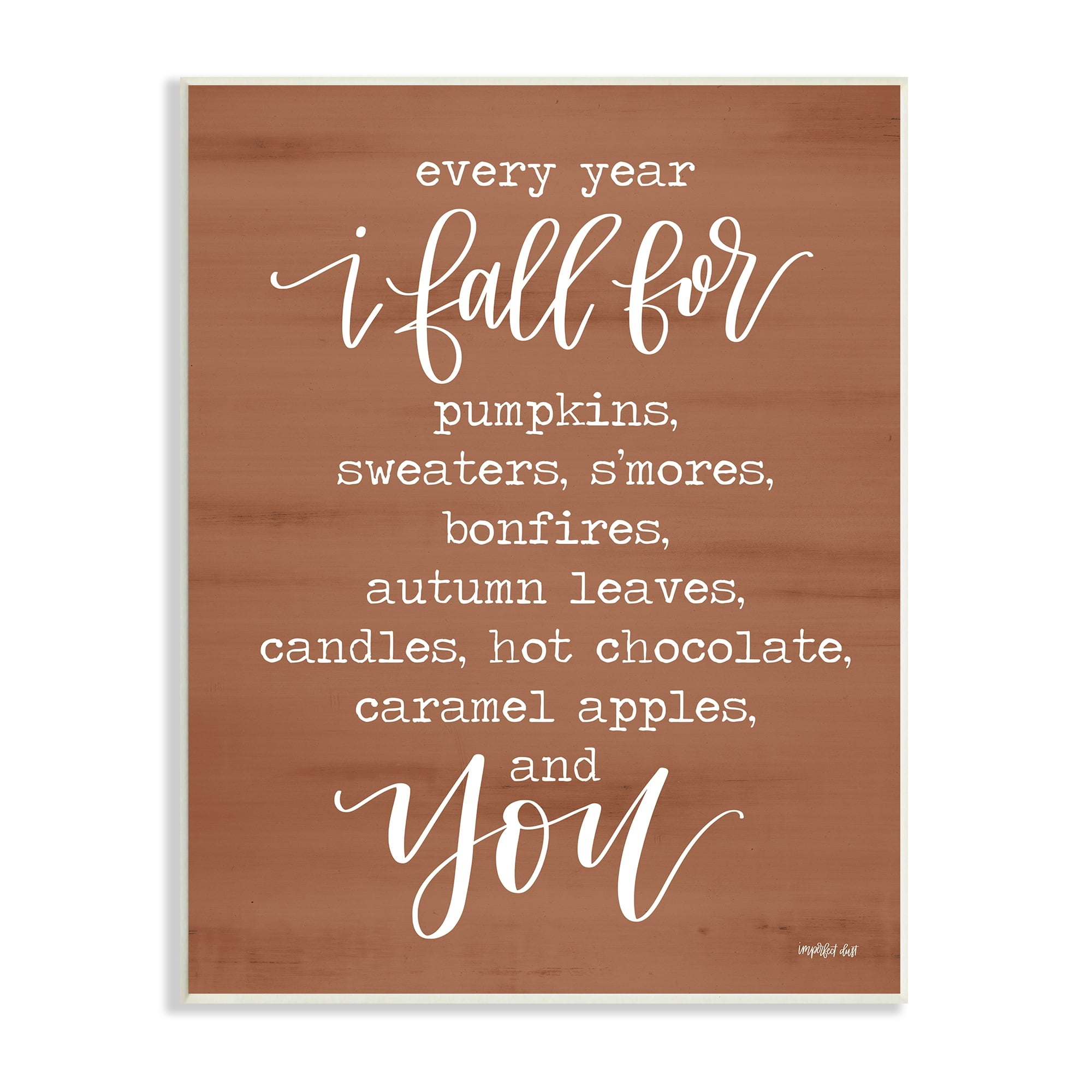 Cozy Romantic Autumn Quote Brown Seasonal Calligraphy Inspirational Graphic Art Unframed Art Print Wall Art