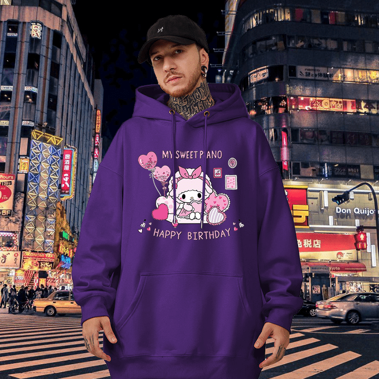 Cozy Sanrio My Sweet Piano Men s and Women s Casual Street Clothing Hoodie Long Sleeved Sweatshirt for Boys and Girls Autumn Top Coat Walmart