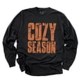 thumbnail image 1 of Cozy Season Block Distressed - Women's Garment Dyed Long Sleeve Graphic T-Shirt, 1 of 11