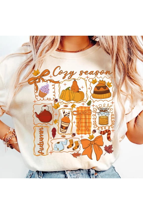 Cozy Season :Fall Sublimation Design TSHIRT All Size S-5XL
