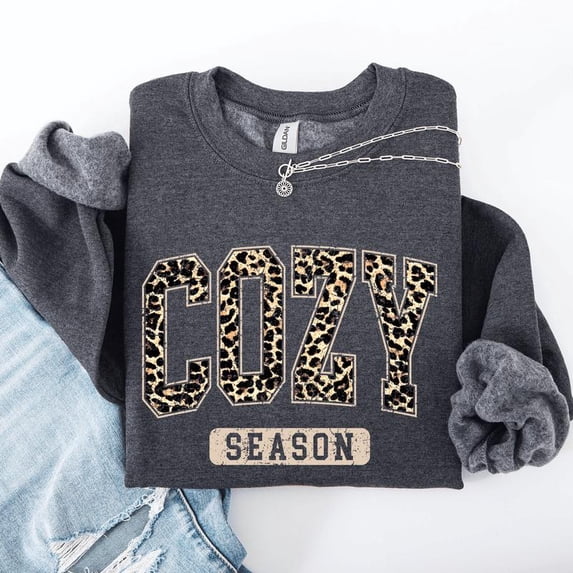 Fall Pribatable Cozy Season, Leopard Print, Halloween, Autumn, Fall Sweatshirt ...
