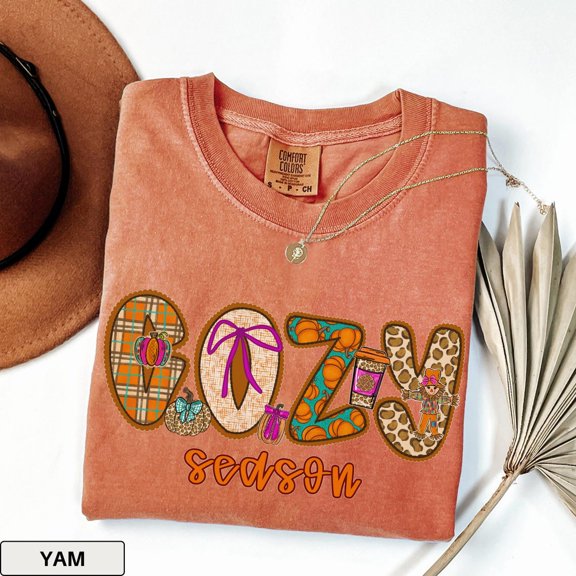 Cozy Season Pumpkin Fall Day Vintage Autumn V2 T-Shirt