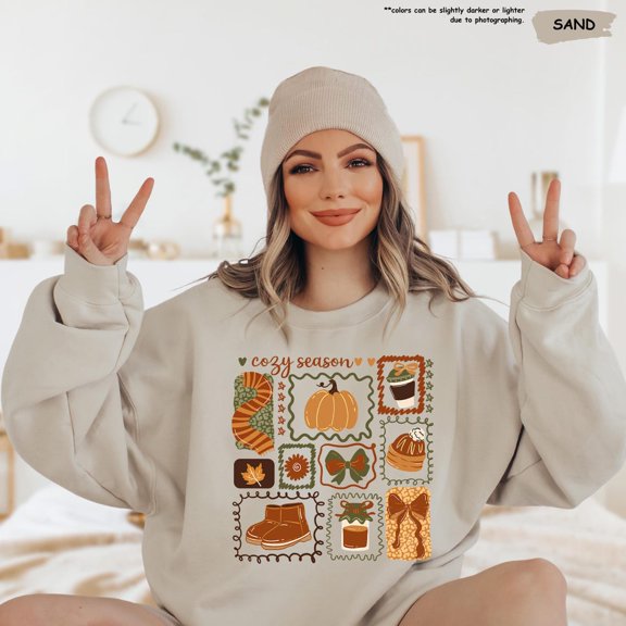 Cozy Season Sweatshirt, Fall Graphic Sweatshirt, Autumn Sweater for Women, Pumpkin Spice Sweatshirt, Thanksgiving Sweater, Autumn Aesthetic Sweatshirt All Size S-5Xl