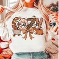 thumbnail image 1 of Cozy Season Sweatshirt, Retro Fall Vibes Shirt with Coquette Bow, Cute Autumn SWEAT Sweatshirt for Thanksgiving, Girly Seasonal Outfit for Women, 1 of 5