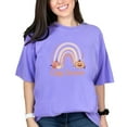 thumbnail image 1 of Cozy Season T-Shirt, Cute Autumn Shirt, Pumpkin Graphic Tee, Fall Aesthetic Top, Halloween Rainbow Shirt, Seasonal Comfort Tee, Violet Comfort Colors T-Shirt, Large, 1 of 1