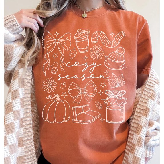Cozy Season T-Shirt, Fall Vibes T-Shirt, Fall T-Shirt, Fall Pumpkin T-Shirt, Autumn Season T-Shirt, Retro Fall T-Shirt, Fall Shirt, Fall Autumn Shirt