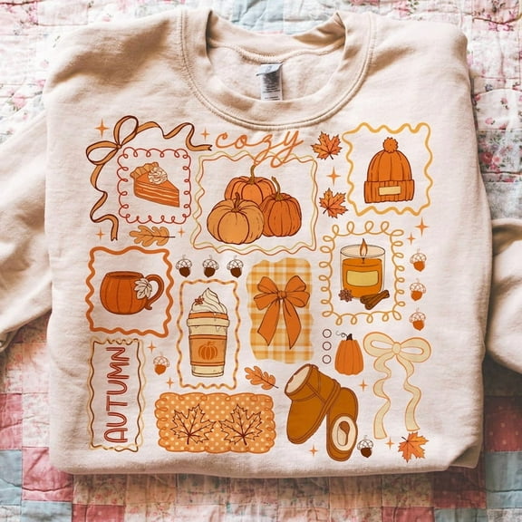 Cozy Season T-Shirt, Girly Fall T-Shirt, Lace Fall Cozy Season Bow T-Shirt, Preppy Fall Pumpkin T-Shirt, Fall Shirt T-Shirt, Autumn T-Shirt, Fall Shirt