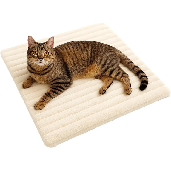 Cozy Self-Heating Pet Pad, Self-Warming Pet Mat for Dogs & Cats, Lightweight Portable Winter Warm Sleeping Pad for Indoor Pets (White, X-Large:up to 90 lbs)