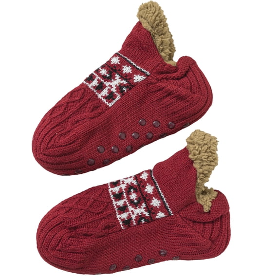 Cozy Sherpa Fuzzy Slippers Socks Non-Slip Winter Indoor Double-Layer