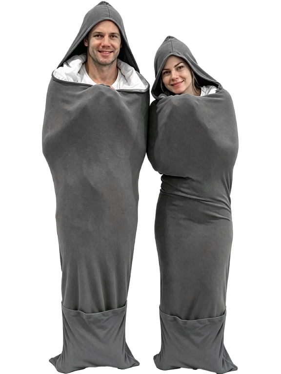 S Full Body Hooded Cozy Plush Wrap Sleep Bag for Deeper Restful Nights