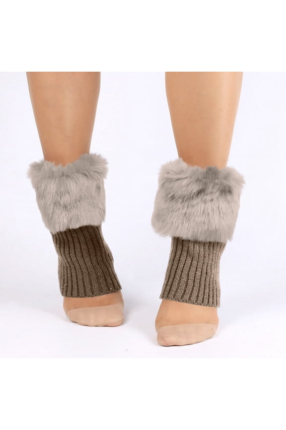 Cozy Slouch Knit Leg Warmers for Women - Fashionable Ankle Cuffs for Fall & Winter, Perfect for Layering Over Socks or Boots, One Size Fits Most Khaki One Size