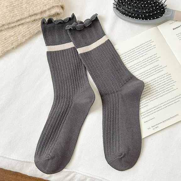 Cozy Socks for Women Women's Long Socks Comfortable Fashion Trend All-Match Socks Mens Cotton Socks Dark Gray One Size