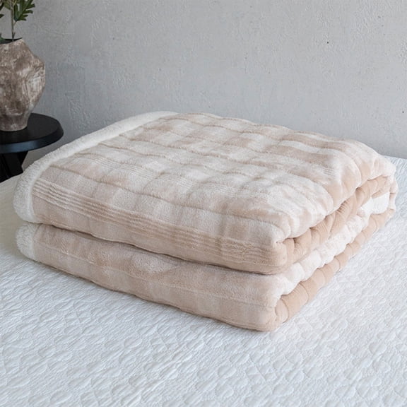 Cozy Soft Blanket Warm Fleece Throw Blanket for Sofa Couch Picnic Khaki Polyester 120x200cm Perfect for Indoor Outdoor Use Portable Essential