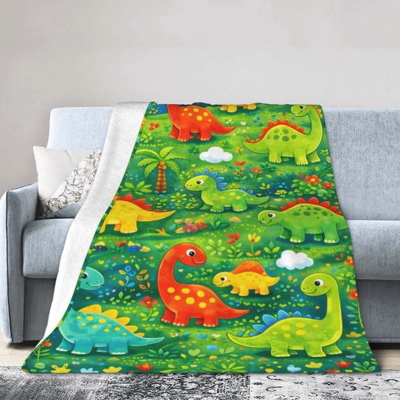 Cozy Soft Dinosaur Blanket Gift for Fun Home Decor 50x40