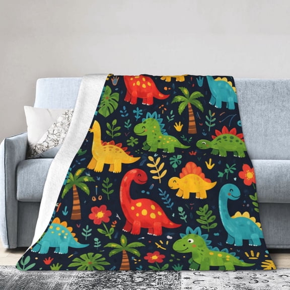 Cozy Soft Dinosaur Blanket Gift for Fun Home Decor 50x40