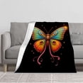 thumbnail image 1 of Cozy Soft Flannel Blanket - Durable Warm Perfect for Sofa Travel & Bed - Elegant Butterfly Pattern with Colors, 1 of 5
