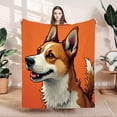 thumbnail image 1 of Cozy Soft Flannel Blanket - Durable Warm Perfect for Sofa Travel & Bed - Vibrant Cartoon Dog Design for a Playful, 1 of 7