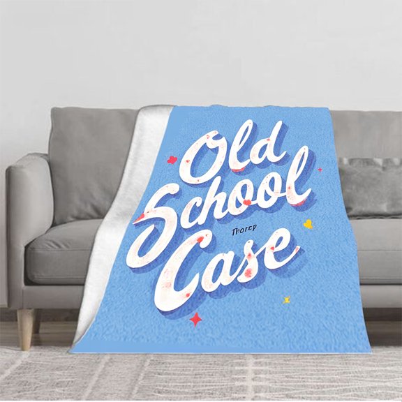 Cozy Soft Flannel Blanket - Durable Warm Throw for Sofa Travel & Bed - Playful Design with Stars & Cursive Text