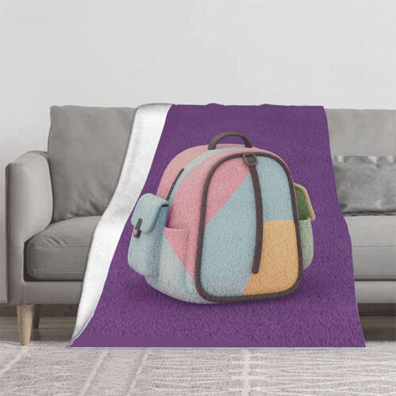 Cozy Soft Flannel Blanket - Durable Warm and Stylish with Colorful Patchwork Design for Sofa Travel Bed and Chair