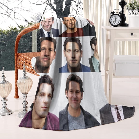 Cozy Soft and Comfortable Paul Rudd Fleece Throw Blankets for Sofa Bed Office Camping Travel Living Room Home Decoration Plush Beach Blanket Gift Throw Blanket 50'' X 60''
