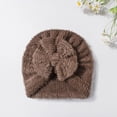 thumbnail image 1 of Cozy Solid Baby Hat With Soft Bow For Cold Weather Warm Cap For To Toddlers Comfort And Cute Baby Accessory, 0-24 Months, Coffee, 1 of 3
