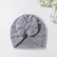thumbnail image 1 of Cozy Solid Baby Hat With Soft Bow For Cold Weather Warm Cap For To Toddlers Comfort And Cute Baby Accessory, 0-24 Months, Grey, 1 of 3
