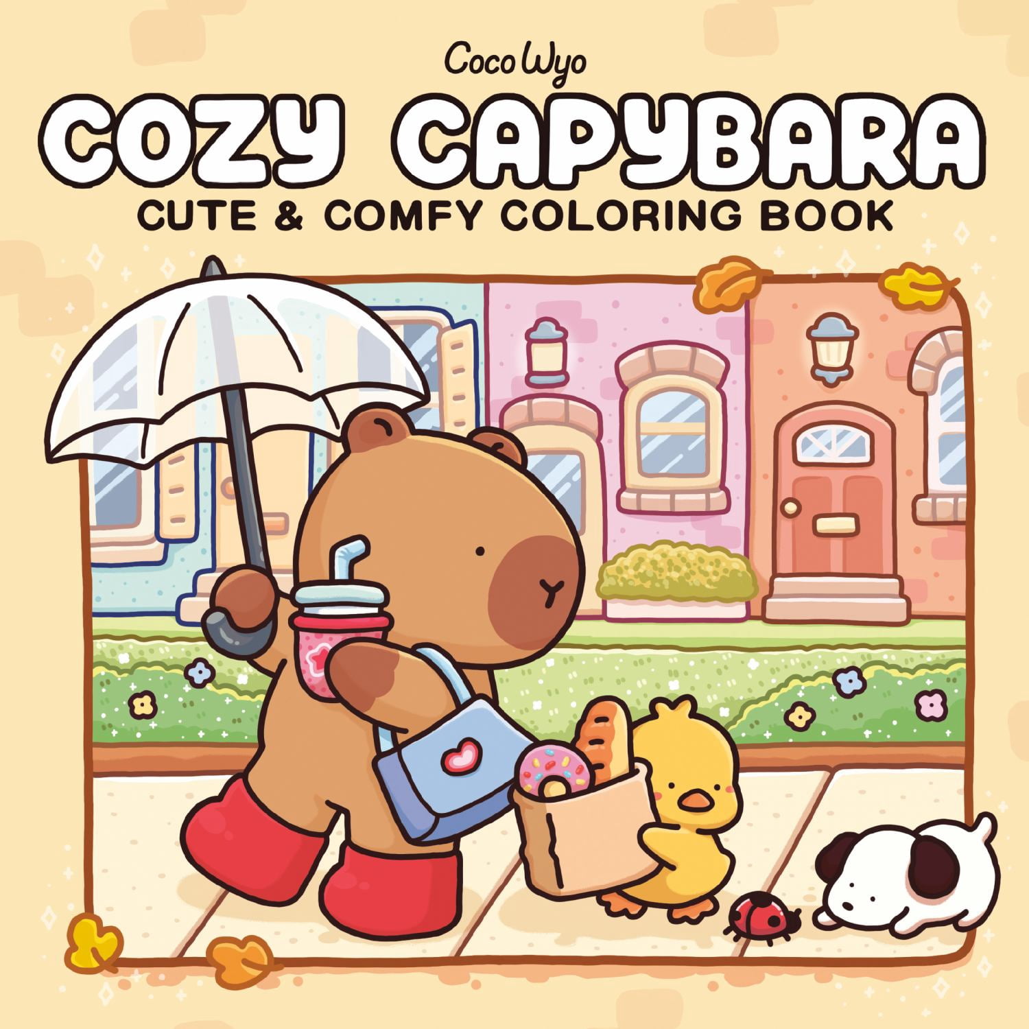 Cozy Capybara: Coloring Book for Adults and Kids, 96 pages (Paperback)