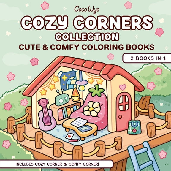 Cozy Spaces Coloring Cozy Corners Collection: 2 Books in 1! Coloring Book for Adults and Kids, (Paperback)