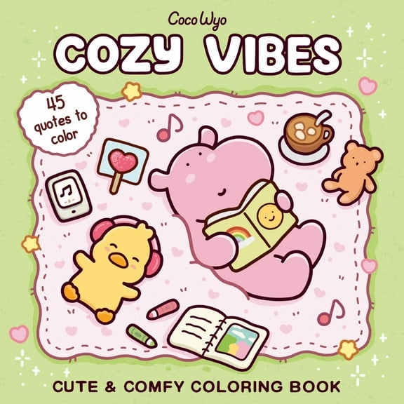 Cozy Vibes: Coloring Book for Adults and Kids, 96 pages (Paperback)