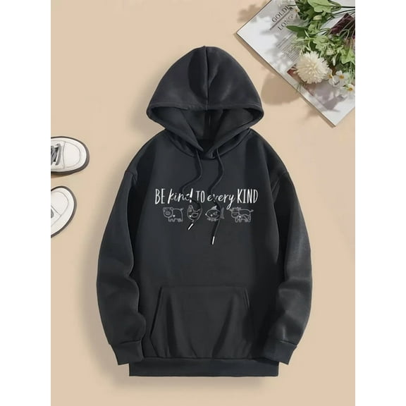Cozy Star Letter Print 1 Side Hoodie S-5Xl Stretch Machine Washable
