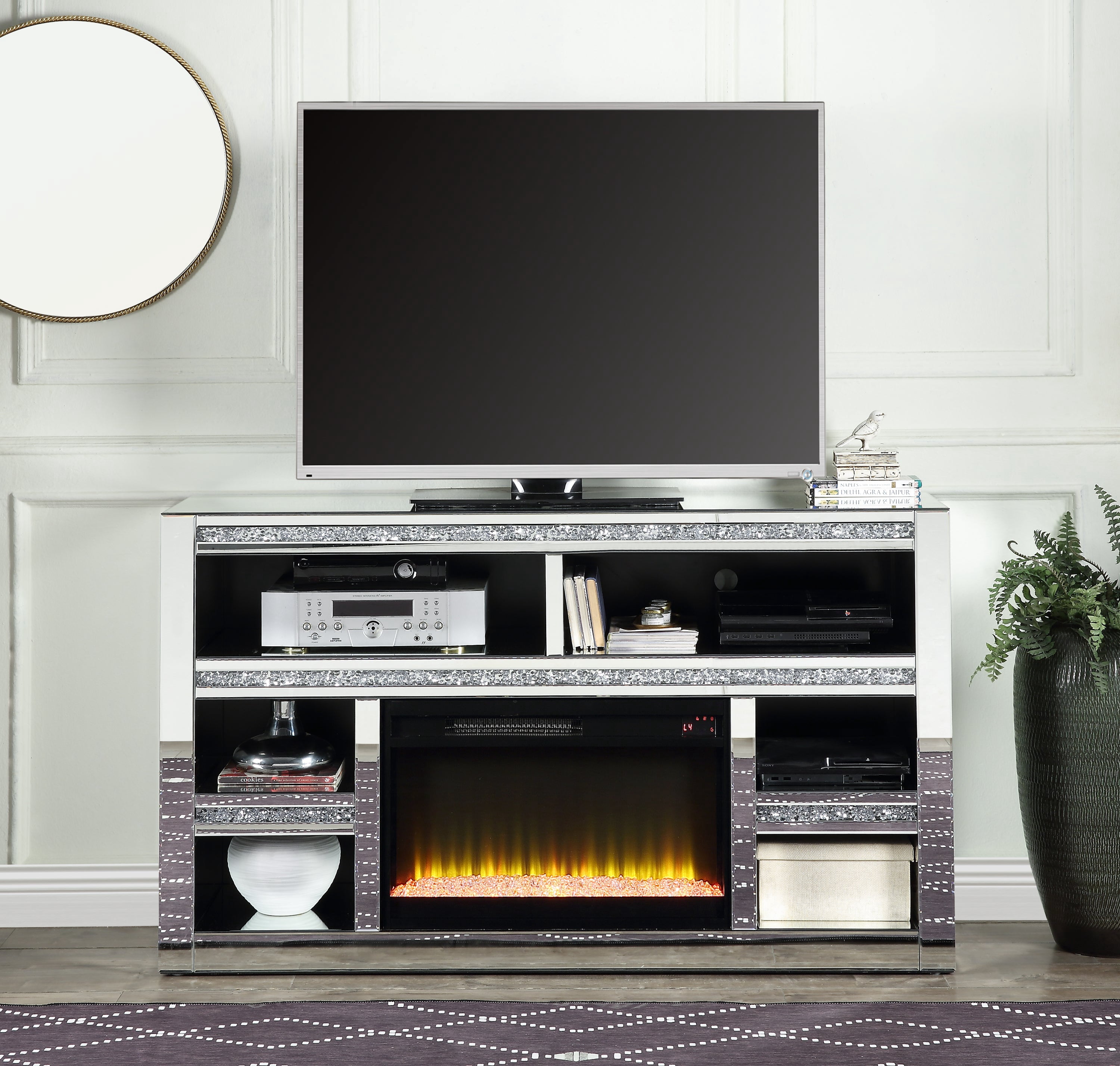 Cozy Station I TV Stand With Fireplaces - Walmart.com