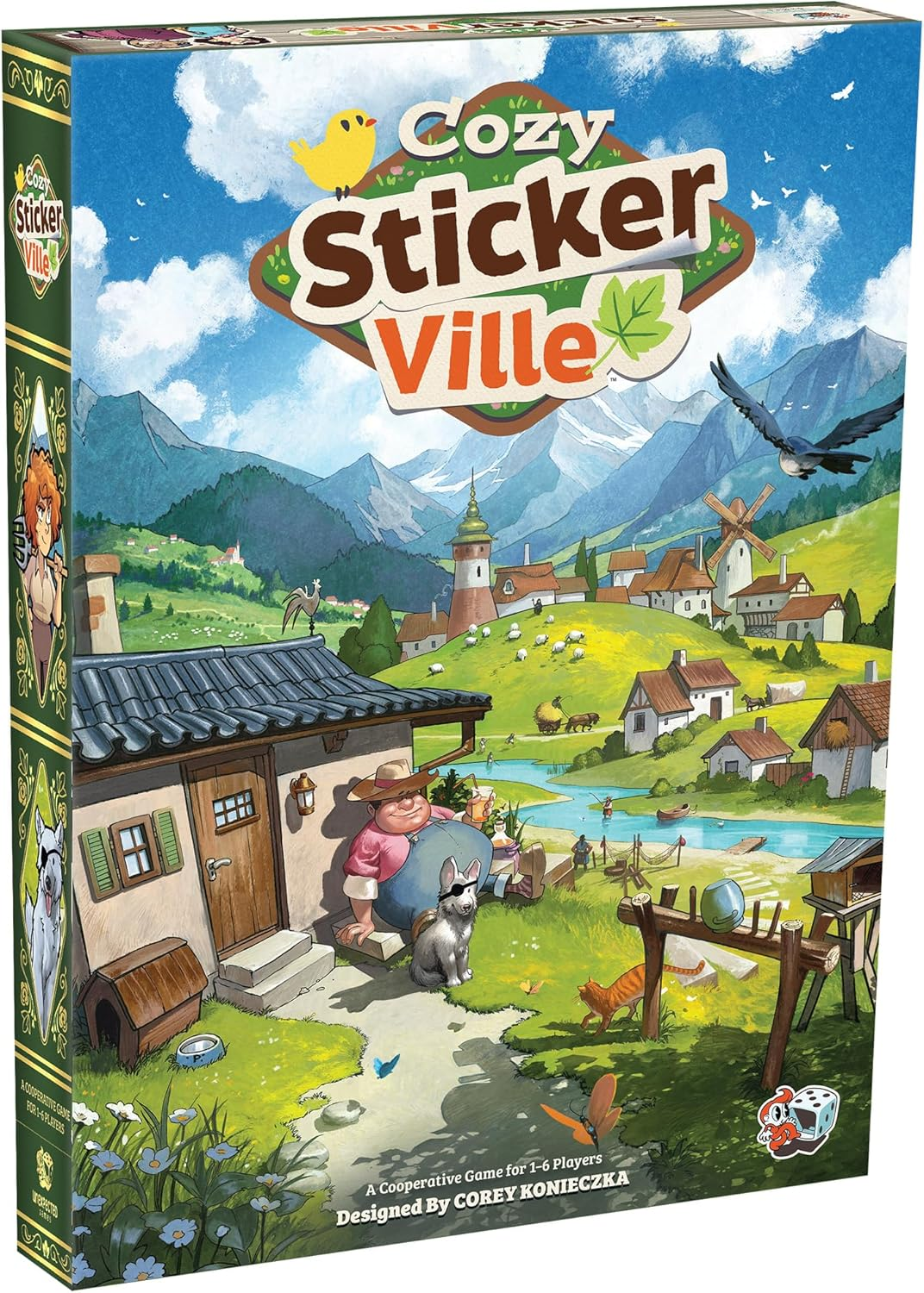 Cozy Stickerville Family Strategy Board Game for Ages 8+, from Asmodee