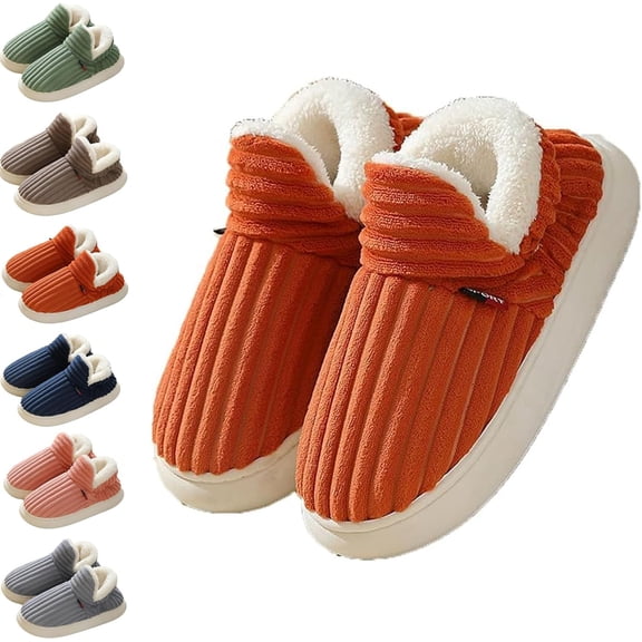 Cozy Stylish Slipper Booties, Winter Fuzzy Warm Thick-Soled Plush House Cloud Slides with Anti-Slip Soles for Men and Women, Machine Washable