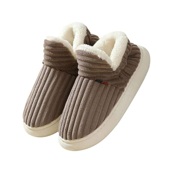 Cozy Stylish Slipper, Cloud Slippers Pillow Warm Fuzzy House Slippers, Thick Sole Anti-Skid Cozy Plush slides Coffee Women Sandal