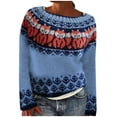 thumbnail image 1 of Cozy Sweaters for Women Classic Knitted Sweaters Fall Winter Crewneck Loose Long Sleeve Knit Tops Fall Sweaters Sky Blue XL, 1 of 4