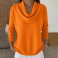 thumbnail image 1 of Cozy Sweaters for Women Knit Fall Winter Clothes Casual Loose Pullover Fashion Cowl Neck Long Sleeve Trendy Tops Saffron XL, 1 of 5