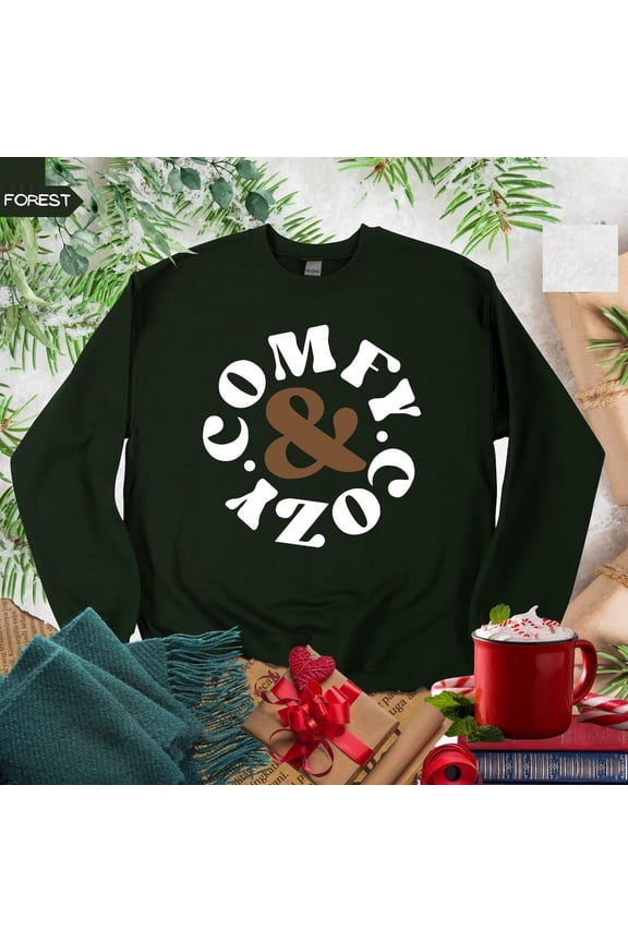 Cozy Sweatshirt, Cute Winter Sweatshirt, Cozy Season Sweater, Cozy Vibes Sweatshirt, Winter Outfit, Holiday Sweater FOREST GREEN