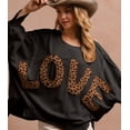 thumbnail image 1 of Cozy Sweatshirt with Leopard "LOVE" Lettering, 1 of 1