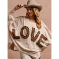 thumbnail image 1 of Cozy Sweatshirt with Leopard "LOVE" Lettering, 1 of 1